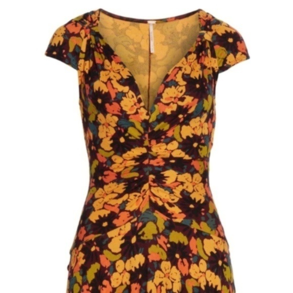 NWT Free People Floral Drop Waist Flounce Dress - Picture 7 of 7